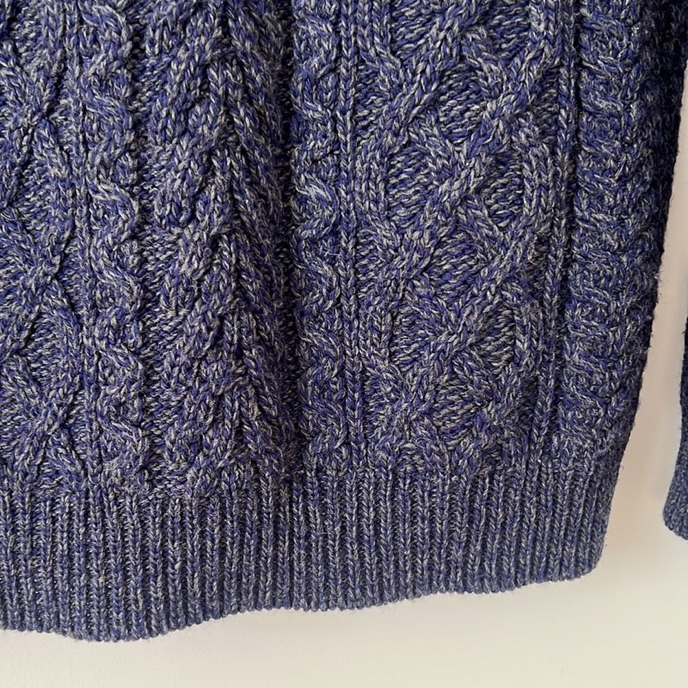 Aran Crafts Blue Zip Front Cardigan Size M - Picture 6 of 9